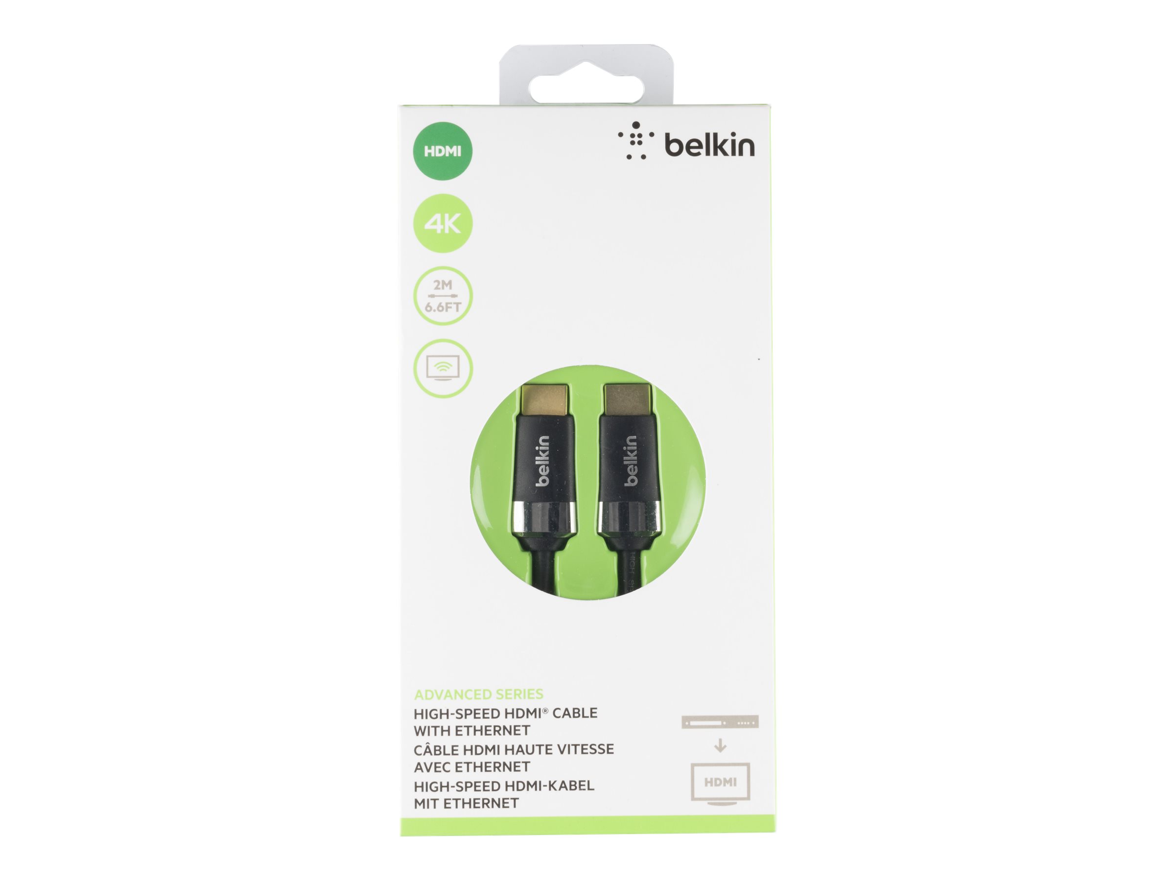 Belkin Cable HDMI de Alta Velocidad con Ethernet - 2 m - 4K Compatible